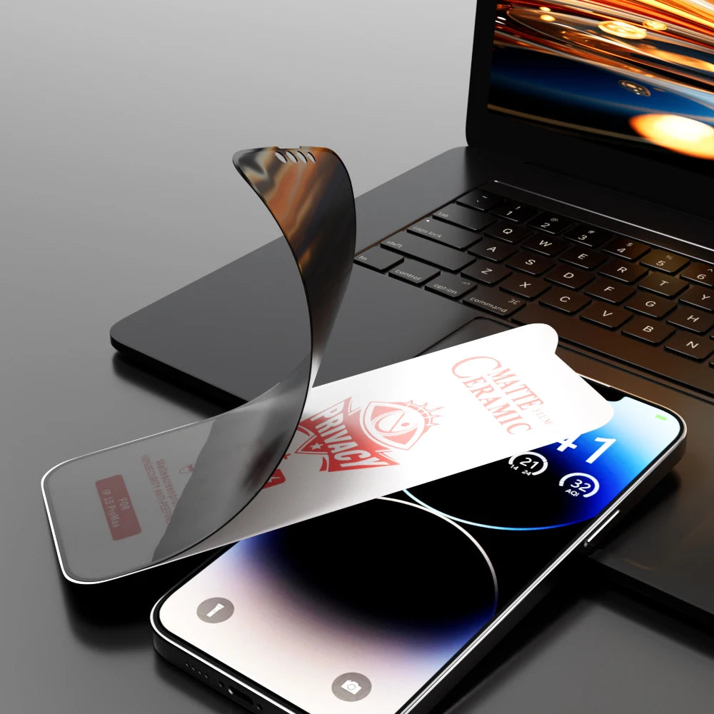 Matte Privacy Screen Protector For iPhone Soft Ceramic Film