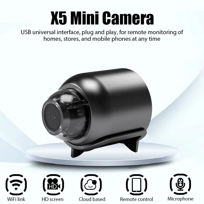 Mini Camera 1080P Clear Night Vision Lightweight Portable Premium
